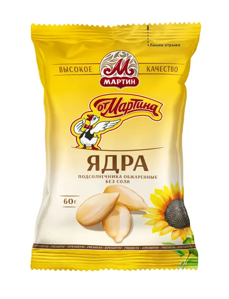 Ядра подсолнечника От Мартина очищенные обжаренные Премиум без соли 60г, заказать оптом с доставкой
