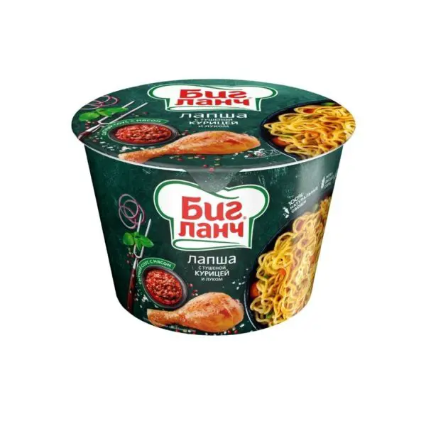 Лапша бп "Биг Ланч" 65*24 соте с курицей и пряными травами,термостакан, заказать оптом с доставкой
