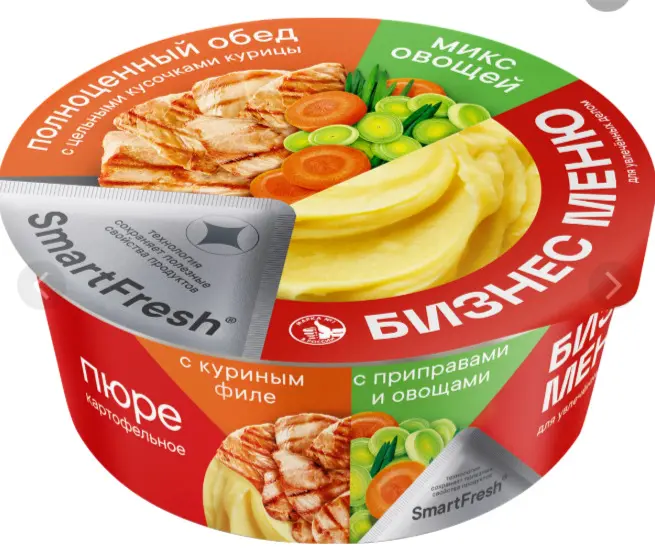 Пюре картофельное Бизнес Меню с куринным филе с приправами и овощами,110*18, заказать оптом с доставкой