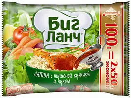 Лапша "Биг Ланч"  100*48 Курица тушеная и лук, брикет, пленка металлиз.У