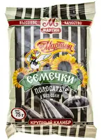 Семечки "От Мартина" отборные полосатые без соли 75гр (1/40шт)