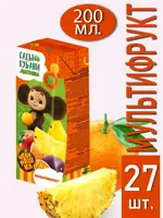 Сады Кубани Нектар 0,2л мультифруктовый Чебурашка(Slim Leaf) 1/27