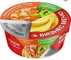 Пюре картофельное Бизнес Меню с куринным филе с приправами и овощами,110*18, заказать оптом с доставкой